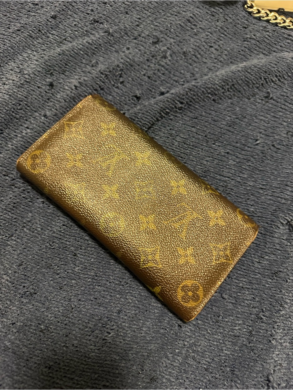 SOLD DEPOP Louis Vuitton Monogram Trifold Wallet in Gold Brown - Picture 4 of 4